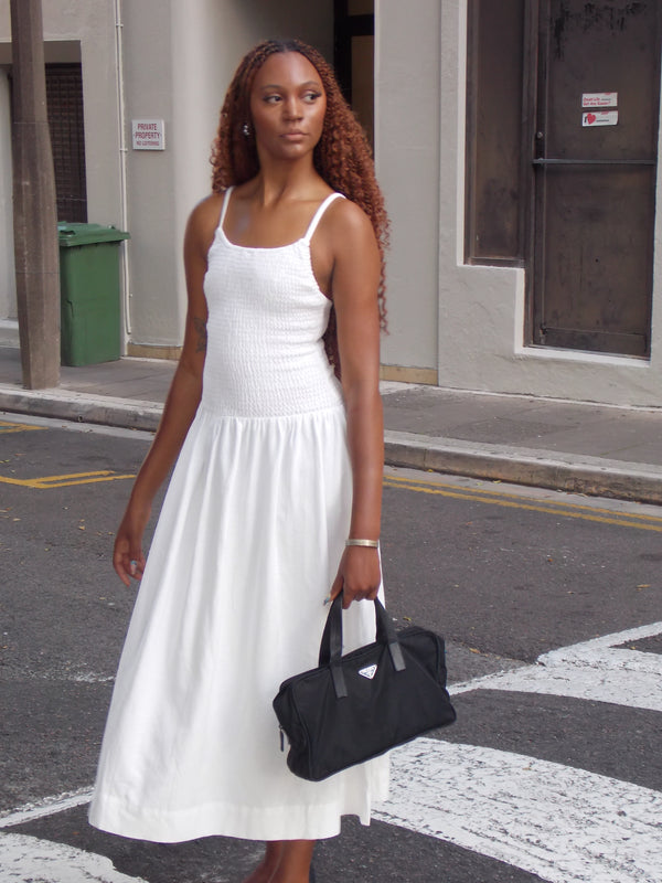 ALL ROW MARCELLA DRESS WHITE