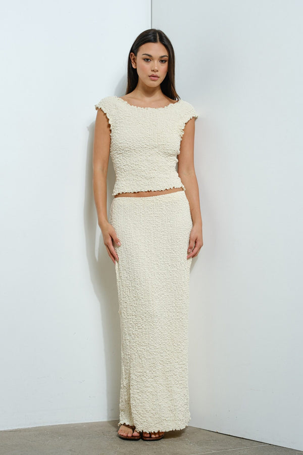 GINA TEXTURED BOATNECK TOP