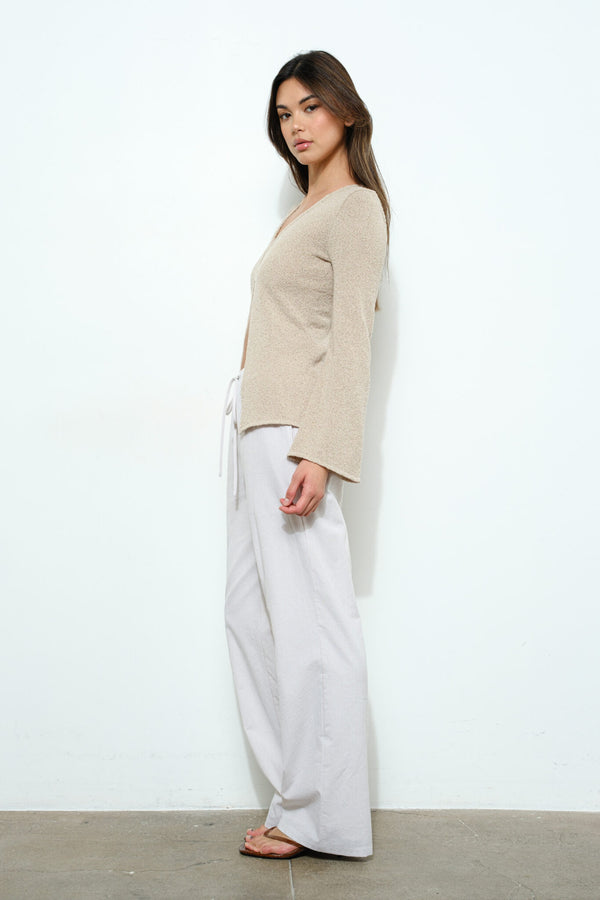 ISLA PEEKABOO KNIT TOP SAND