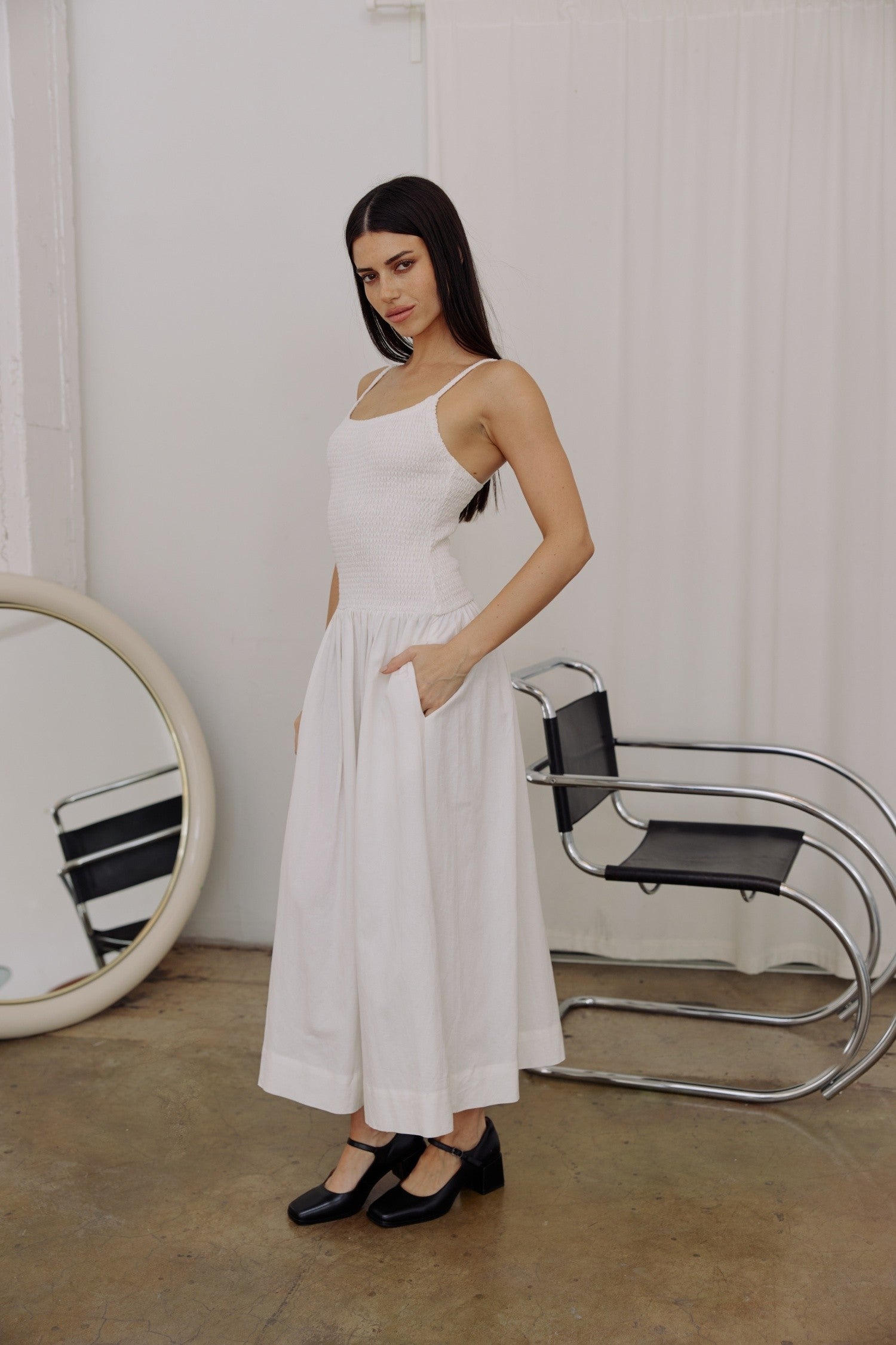 ALL ROW MARCELLA DRESS WHITE