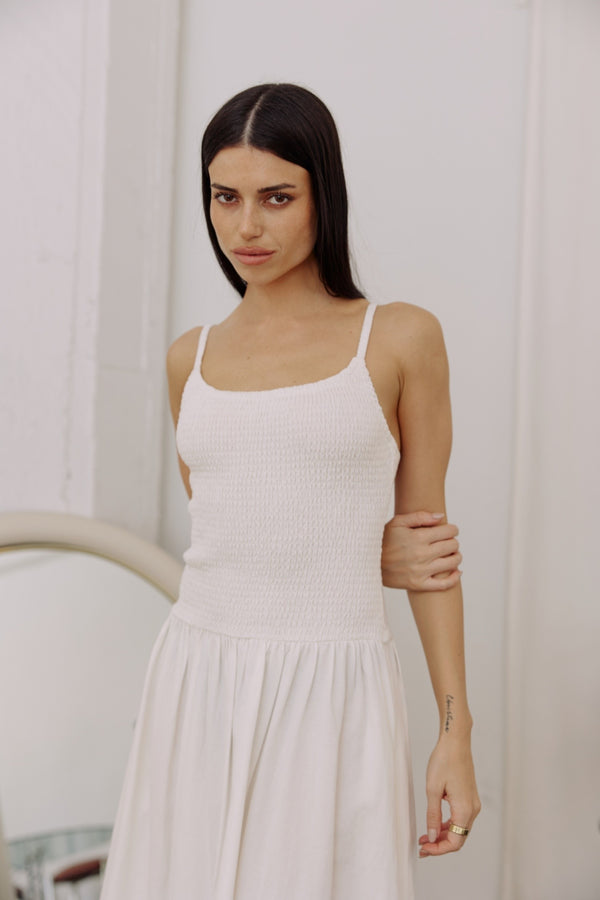 ALL ROW MARCELLA DRESS WHITE